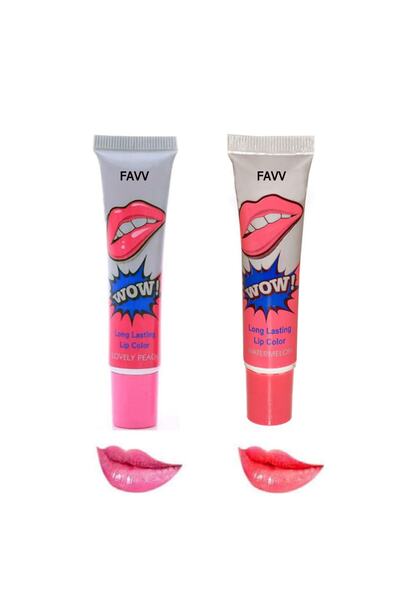 FAVV Wow Mgruj 2'li Kalıcı Soyulabilen Ruj Seti