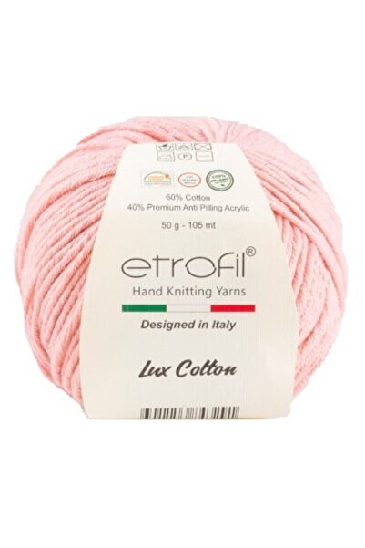 Etrofil خيط حياكة يدوي من القطن باللون الوردي الفاتح من بامبينو لوكس - 70327