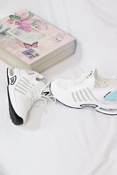 Guja - 21y301-8 Beyaz Air Taban Triko Kadın Sneakers