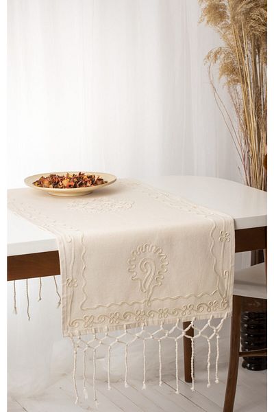Botex Laseli Linen Runner Φυσικό