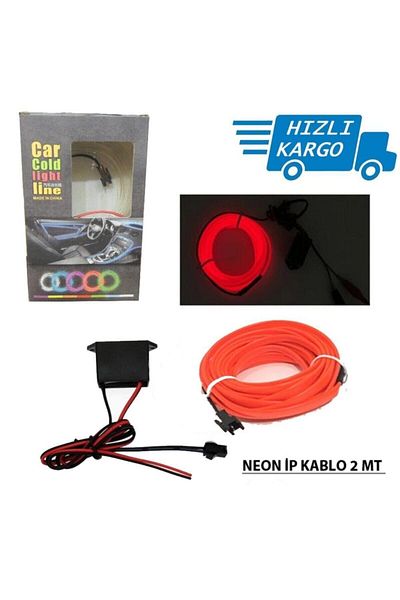 Universal سلك يدوي نيون LED - 2 متر أحمر