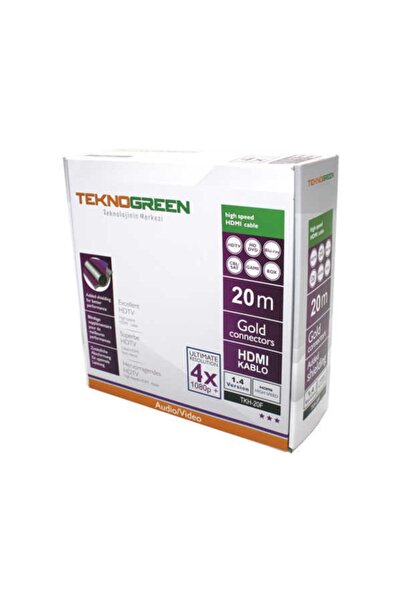Genel Markalar Hdmı Kablo Örgülü 20 Metre Teknogreen Tkh-20f