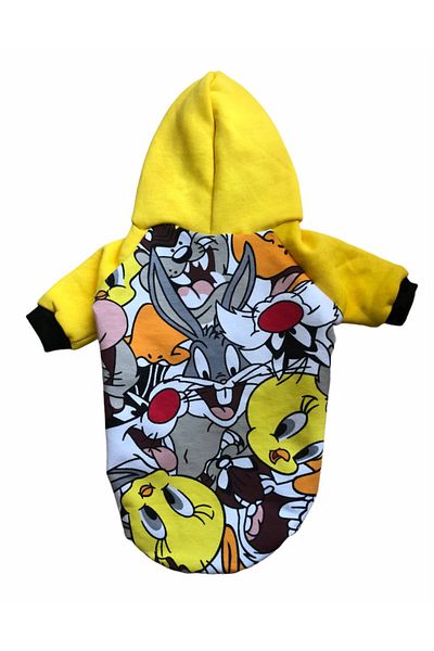 Barneystore Cat Dog Hooded Patterned Sweat (Small Breed 1-14 Kg)
