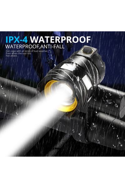 Schulzz High Lümen Su Geçirmez T6led Bisiklet Farı 3000mah
