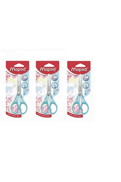 Maped Pulse Soft Pastel 13cm Scissors Blue 3 Pieces