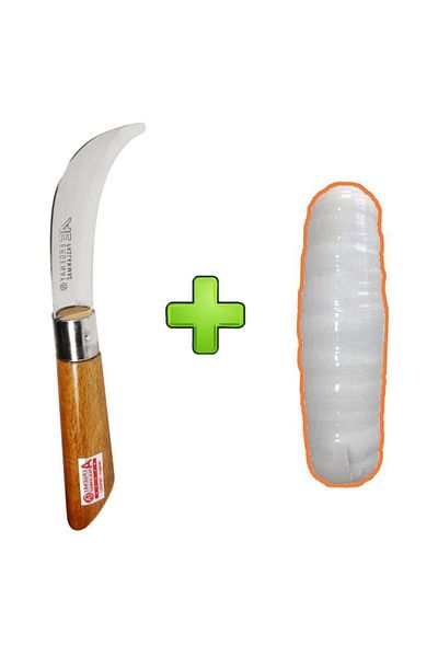 ergenay Curved Tip Tie Vaccine Knife + Vaccine Tape 2 Pack