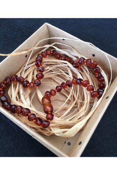 İpek Kehribar قلادة أصلية معتمدة من العنبر البلطيقي للأطفال، قلادة عنبر متناس...