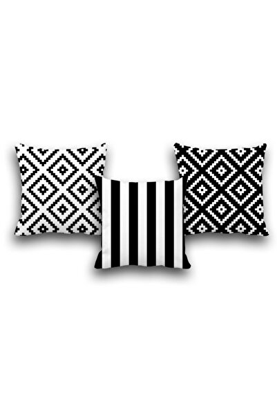 yok yok evim eve dair her şey Set de 3 fețe duble cu model geometrie neagră h...