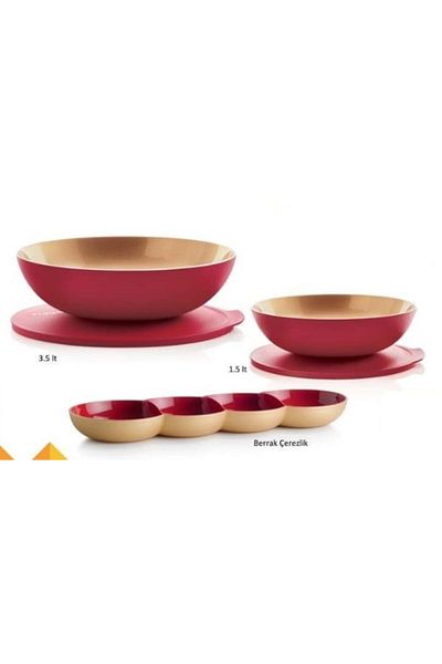 Tupperware Berrak Red Gold Small Set