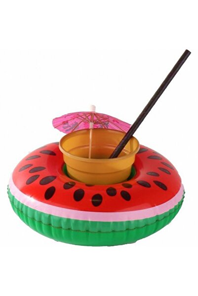 Adil Baba Karpuz Dilimi Şişme Deniz Havuz Bardak Tutucu Float Bar 16x16 Cm