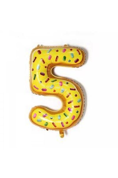 kidspartim 5 Number Patterned Foil Balloon 32 Inc 72 cm