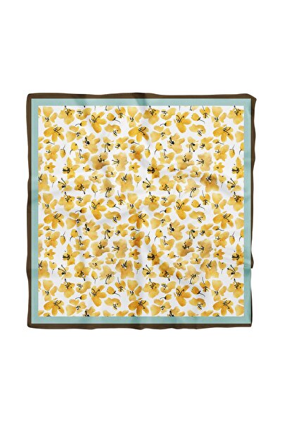 Modabutik Kadın Sarı Floral Desenli Bandana Hyl Dg0504-22