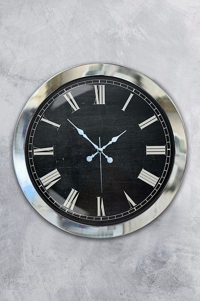 Kasva Concept Gift 36 cm Chrome Metal Natural Wall Clock
