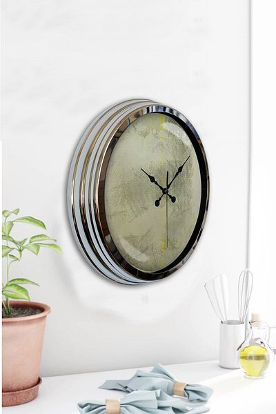Kasva Concept 40 cm Chrome Metal Artistic Wall Clock