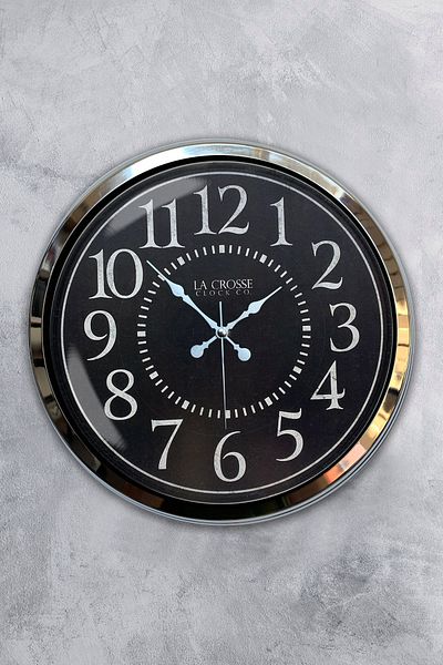 Kasva Concept Ρολόι τοίχου La Crosse 40 cm χρωμίου μεταλλικό