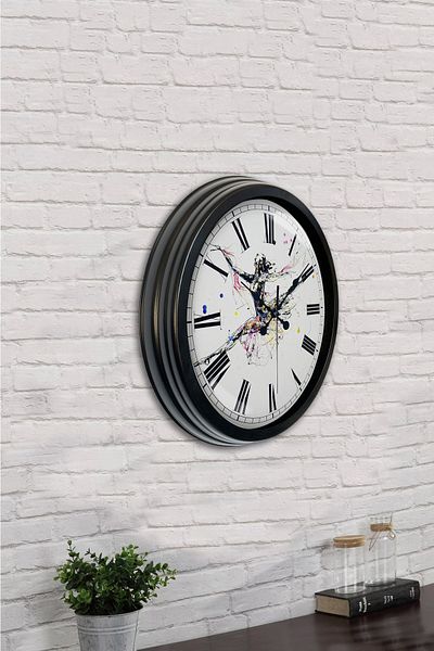 Kasva Concept Gift 40 cm Black Metal Dance Wall Clock
