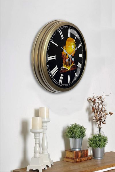 Kasva Concept 40 cm Tumbled Metal Book - Human Wall Clock
