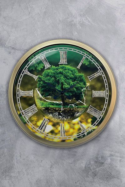 Kasva Concept Ρολόι τοίχου 40 εκ. Antique Metal Nature