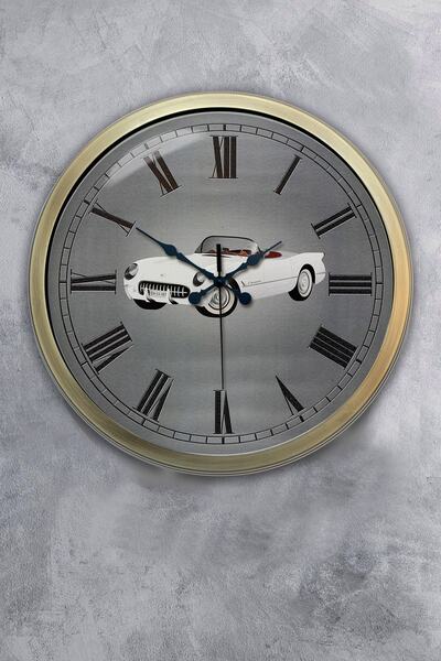 Dream Gift Δώρο 40 εκ. Αντίκα Μεταλλικό Ρολόι Τοίχου Αυτοκινήτου