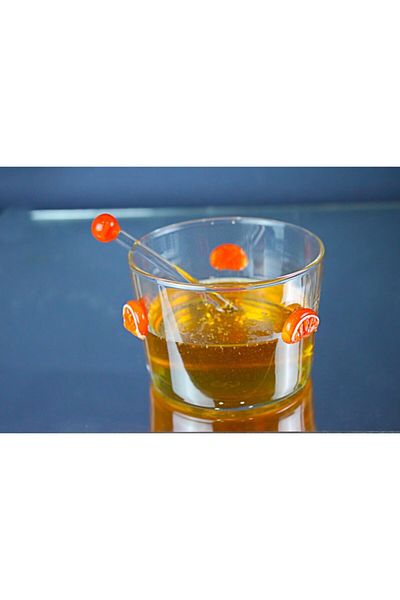 ADAMODART وعاء مربى زجاجي برتقالي