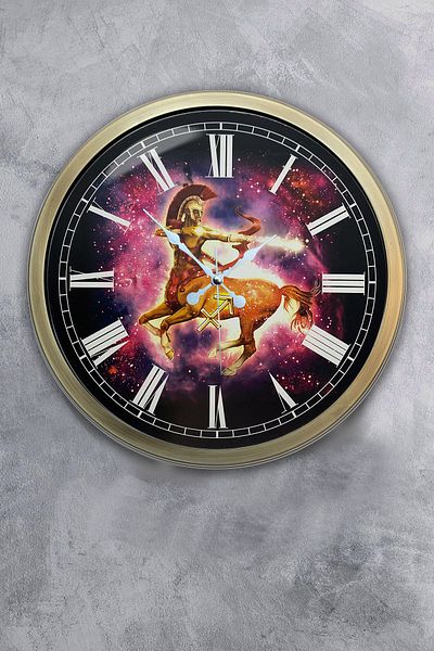 Kasva Concept Cadou 40 Cm Ceas de Perete Semn Arc din Metal Vechi
