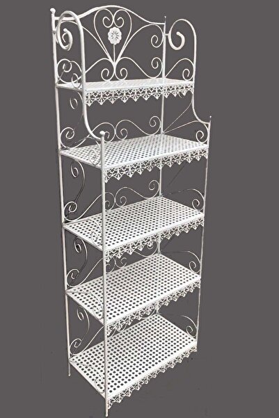 Ferforje Naz tasarım Naz Tasarım Ferforje Dekorasyon 5 Katlı Çok Amaçlı Raf B...