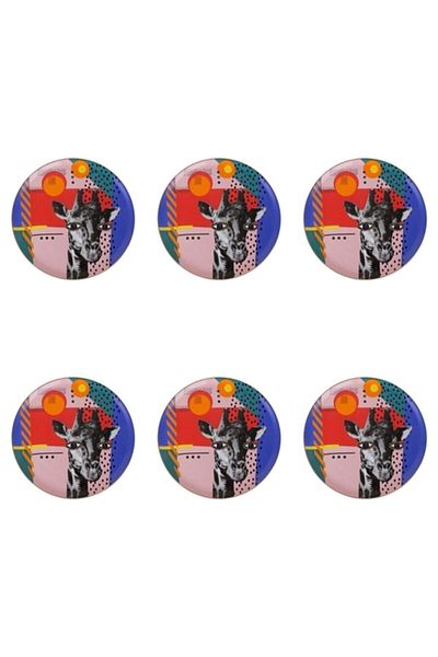 Porland Wild Life Giraffe Flat Plate 28cm Set of 6