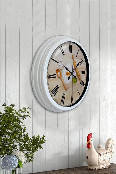 Kasva Concept 40 cm White Metal Kitchen Wall Clock