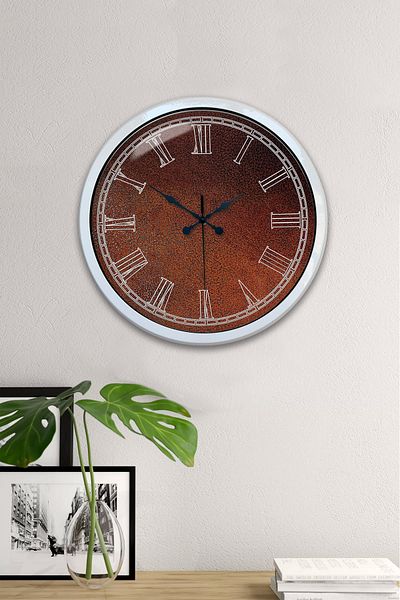 Kasva Concept Gift 40 cm White Metal Brown Wall Clock