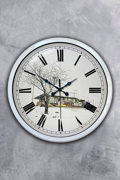 Kasva Concept 40 cm White Metal Vintage Home Wall Clock