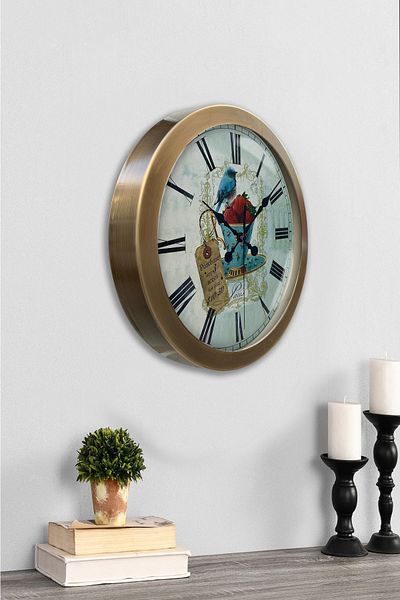 Kasva Concept Gift 36 cm Antique Metal Kitchen Wall Clock