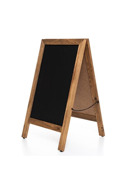 Displayevi Ahşap A Pano 40x70 Kaldırım Panosu Kara Tahta