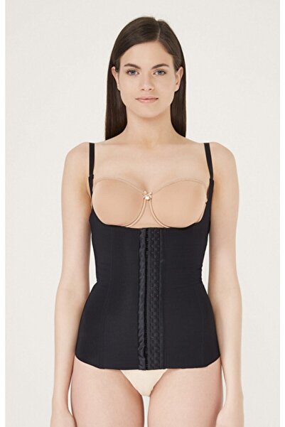 TEN Women's Black 2 Size Slimming Underwire Vest Corset 2114-S10