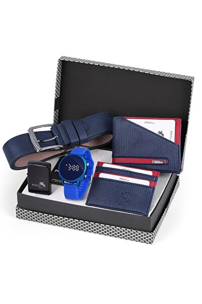 Polo Air Erkek Kol Saati Kemer Cüzdan Kartlık Çakmak Erkek Set Kombin Hediyel...