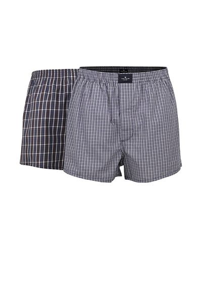 Tom Tailor Herren Boxershorts, 2er-Pack – Web-Shorts, Baumwolle, Popeline, Karriere