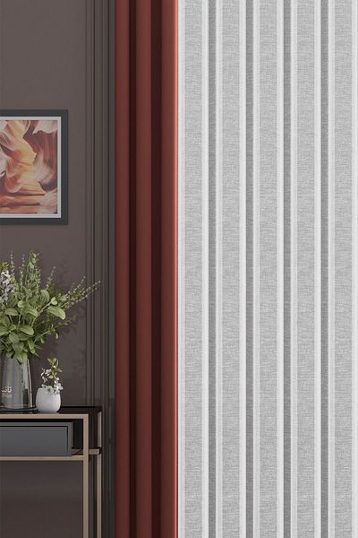 Altındaş Tekstil Foldet Pattern Modern Tulle Curtain 1x3 Pleated