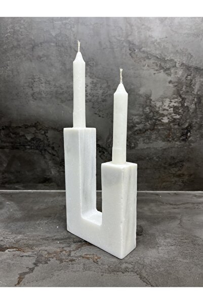 Modestmar Doğal Mermer Mumluluk, Beyaz Mermer Mumluk, Mermer Şamdan