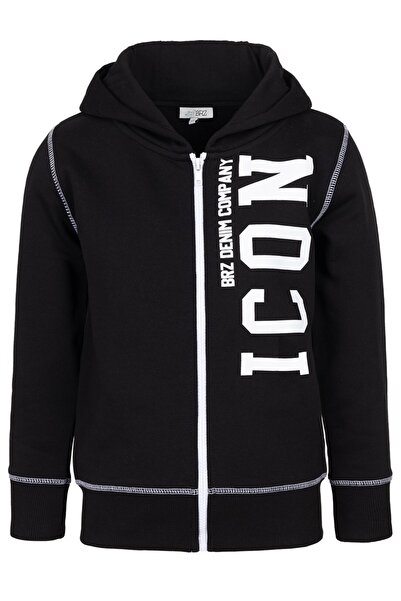 BRZ KIDS الصبي المطبوعة السوستة مقنعين البلوز