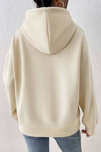MODAGEN Unisex Μπεζ Μπρούκλιν 1898 Φούτερ με στάμπα με κουκούλα