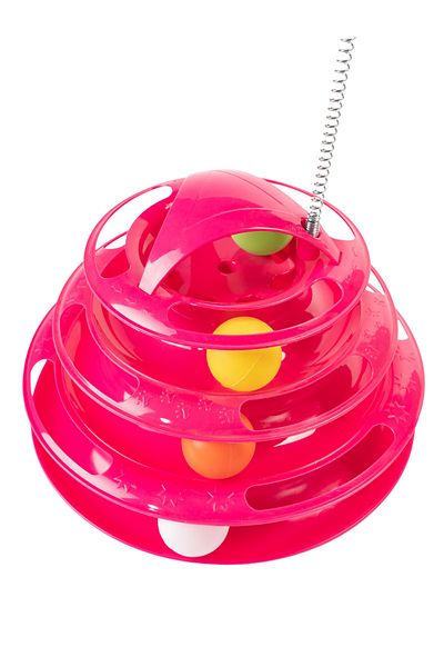 Glipet Tower Of Tracks 4 Layers Furry Round Cat Toy 24 X 13 Cm Violet