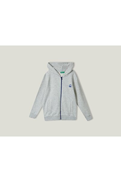 United Colors of Benetton Детска суитшърт с цип Full-Zip Unisex Bnt-155 Ut Grey