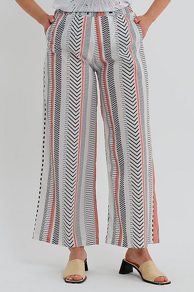 Nelly Women's Large Size Elastic Waist Wide Leg Trousers