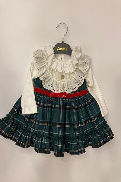 Cumino Yeşil Kareli Elbise