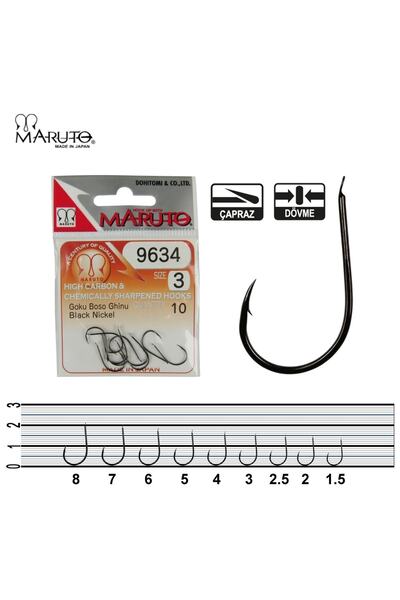 MARUTO 9634 Bn Iğne 10lu Paket / Black Nickel, Çapraz, Dövme Iğne