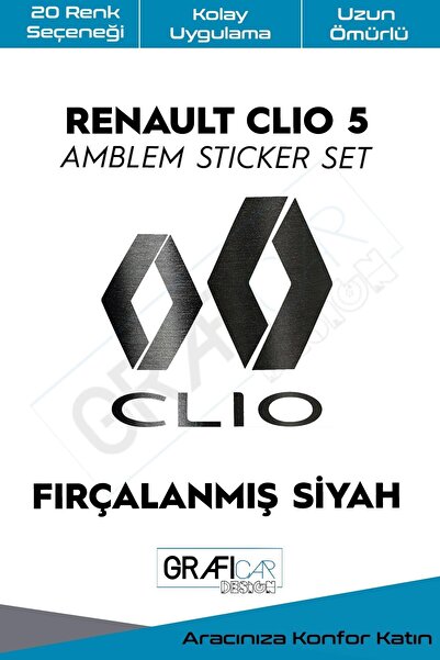 GRAFİCAR مجموعة ملصقات طلاء شعار رينو كليو 5