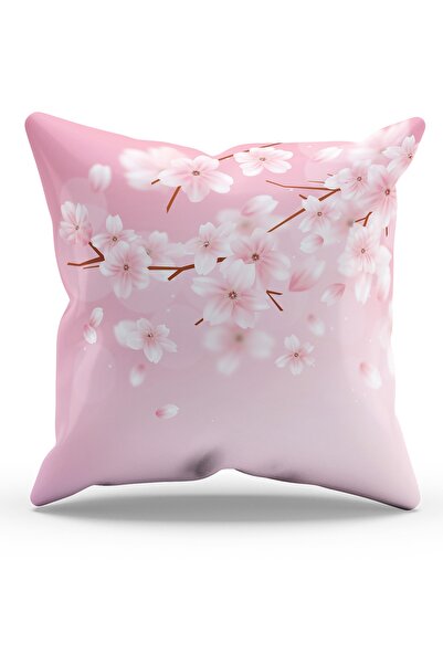 Moud's ربيع ياباني مطبوع على الوجهين - 1 غطاء وسادة منقوش من جلد الغزال