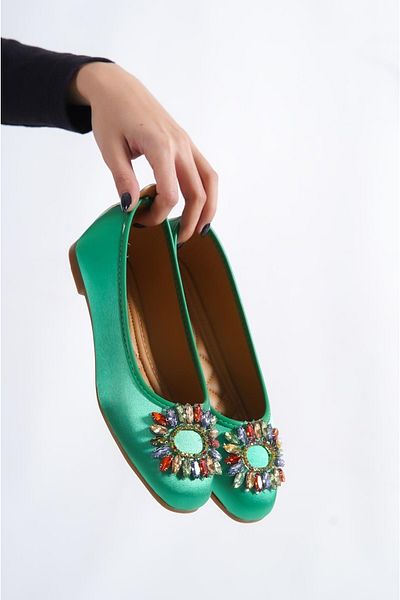 Capone Outfitters Ballerina - Grün - Flacher Absatz