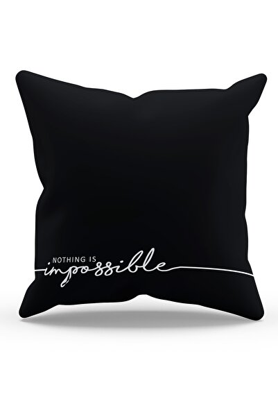 Moud's نص خطي مطبوع على الوجهين - 1 غطاء وسادة منقوش من جلد الغزال