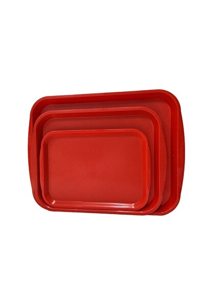 Matar Endüstriyel Mutfak Ekipmanları 3 Size Abs Plastic Red Color Serving Tray
