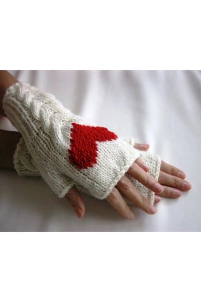 YOS TREND Kadı Heart Detailed Half Gloves Women's Fingerless Gloves Women's Gloves with Heart